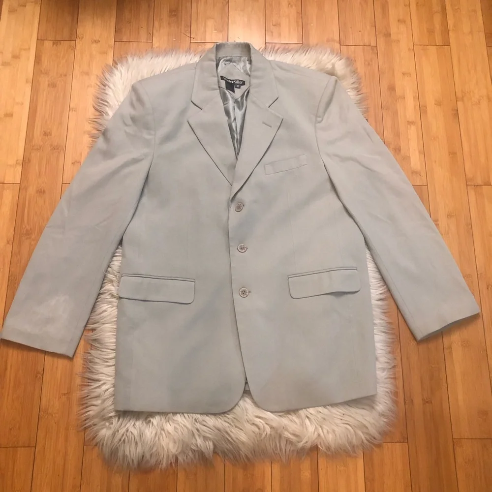 WinterSilks 100% Silk Sage Green Sport Coat Mens Blazer size M